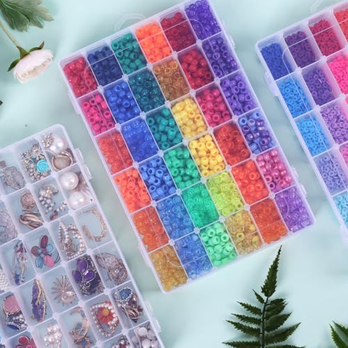 Bead Organizer Storage 8 Pack 36 Grid Jewelry Tackle Craft Box Adjustable - color: 8 Pack