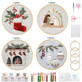 KerrDtbb Christmas Embroidery Kit, DIY Hand Embroidery Kit (C) - style: C