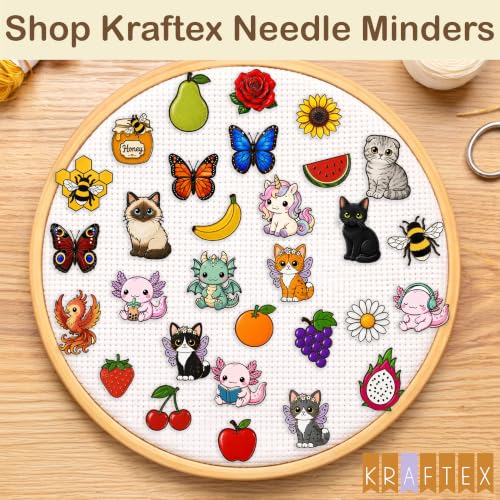 Kraftex Magnetic Needle Minder. Needleminder for Embroidery & Sewing. Cute Needlepoint Accessories. Magnetic Needle Holder for Cross Stitch. Cute Magnet Pin Gift - color: Whimsical Cats