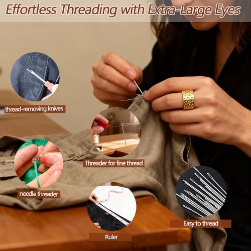 Vilenga 75 Pcs Sewing Tool Set, 3000 Yard
