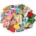 AUGSUN 36pcs Cartoon Embroidered Patches Random Assorted Styles Cute Theme Iron on Patches DIY Sew Applique Repair Patch Cute Preppy Sew on Patches for Backpacks Pants Clothes Jeans - style: Cartoon