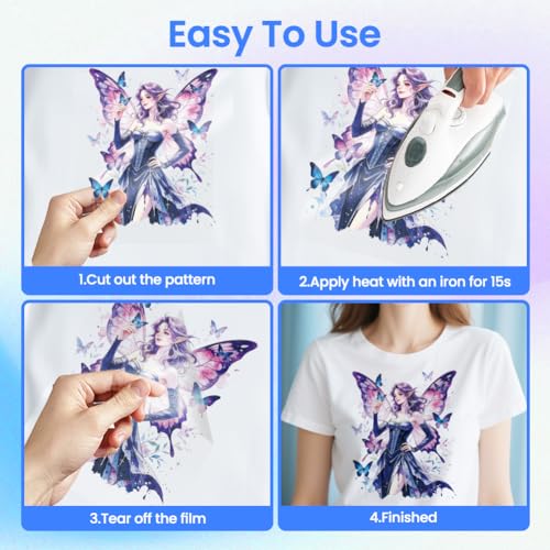 ANATTASOUL Gothic Fairies 16PCS Heat Transfers Ready to Press for T-Shirts - style: Gothic Fairies