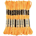 10 Skeins 87.5 Yards 6 Ply Variegated Gold Cross Stitch Floss Segment Dyed Embroidery Thread Gradient Friendship Bracelet String Yarn Bulk for Sewing Making Jewelry Needlecraft Knitting DIY - color: Gold