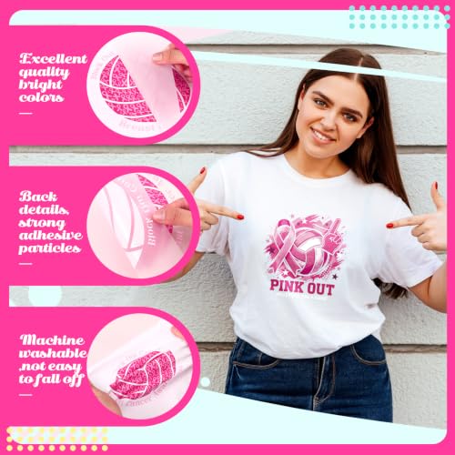 Tellingyou 36 Sheets Breast Cancer Awareness Iron on Transfers Pink Out Dtf - style: Pink out