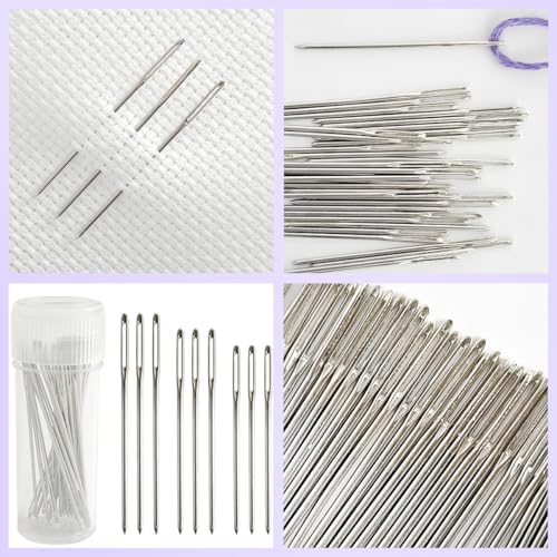 Zhenqing 50 Pack Size 24 Blunt Tapestry Needles with Metal Threader - color: 24# (50pcs+1pc Needle Threader)