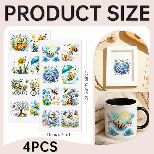 32 PCS Spring Bees UV DTF Cup Wrap Stickers - style: Spring Bees