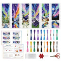 ACRNIGHEET 6PCS Cross Stitch Bookmark Kits for Beginners Colorful Aurora - style: Landscape Patterns 6