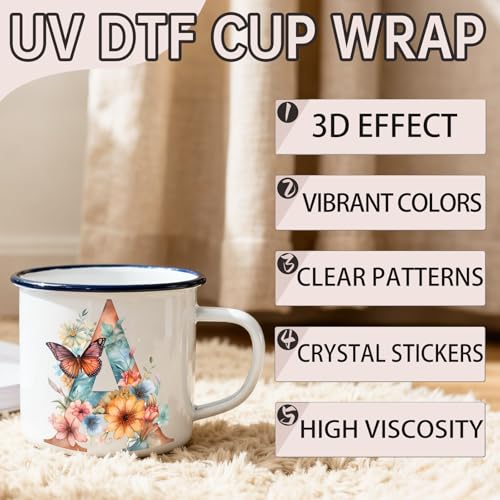 32 PCS Butterfly Alphabet Sublimation UV DTF Cup Wrap Stickers - style: Butterfly alphabet sublimation
