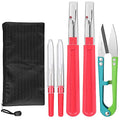 CampTek Seam Ripper, Sewing Stitch Ripper and Thread Remover Tool Kit, 2 Big+2 Small Embroidery Cutter and 1 Thread Snips (Red) - color: Red