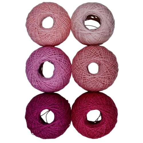 KCS Mercerized Pearl Cotton Thread Size 8 Crochet Needlework Embroidery Threads Ball (6, 08) - color: 08