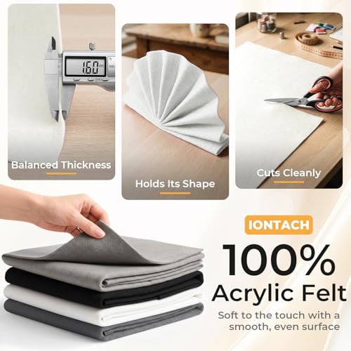 IONTACH 9" X 36" Soft Felt Sheets (4 Packs, Classic Neutral Series) - color: Classic Neutral Series