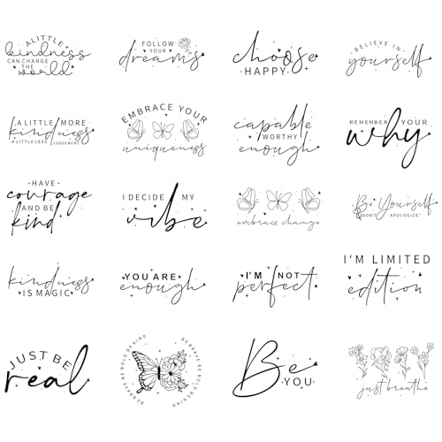 20 Pcs Inspirational Inspirational DTF Transfers Ready to Press - style: Positive Quotes