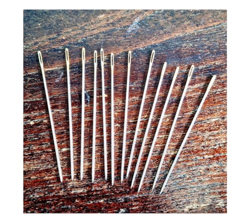 poppip 12 pcs. Size 7 cm. (2 3/4") Long Japan Hand Sewing Large Golden Eye Sewing Needles Japanese Quality Sharp Hand Stitching Repair Cloths Crafting Embroidery Craft Hobbies DIY