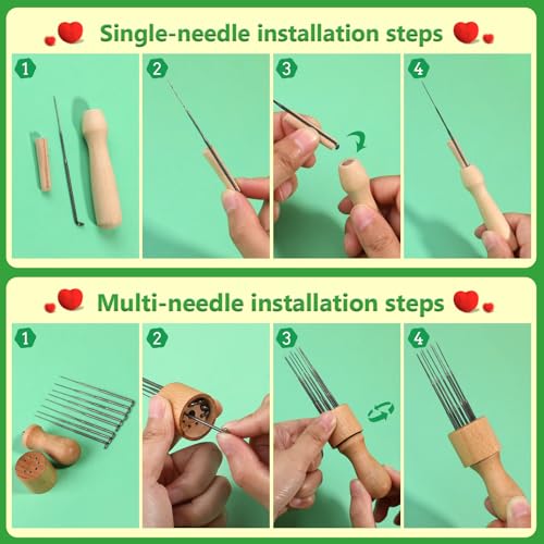 IMZAY Needle Felting Tools, 60 Pcs 3 Sizes Needle Felting Supplies - color: Multicolor01-70Pcs