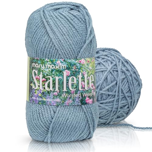 Mary Maxim Starlette Yarn, Soft Acrylic Yarn, 3.5 OZ, 180 Yards, Azure. - color: Azure