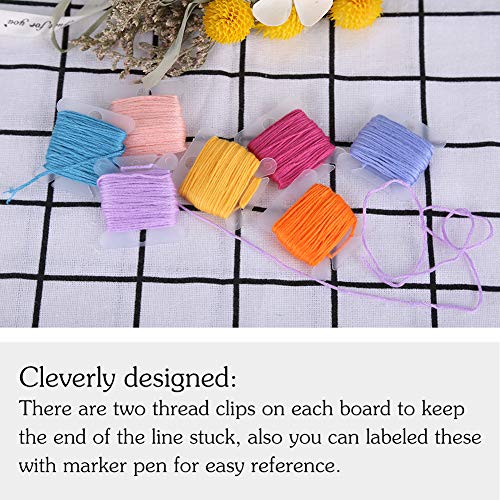 LOKUNN Embroidery Floss Bobbins 100 PCS Embroidery Floss Organizer - color: Transparent*100