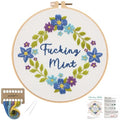 Louise Maelys Funny Flower Wreath Embroidery Kit for Beginners and Adults - color: Pattern 24