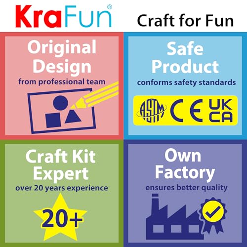 KRAFUN Butterfly & Flower Cross Stitch Kit for Kids Age 5+ - color: Butterfly