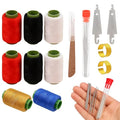 39Pcs Sewing Tool Set, Needle and Thread Kit with Steel Sewing Needles, Hand Sewing Kit for Emergency Fabric Repairs, Embroidery Projects, Leather Stitching, 36 Tools + 3 Color Threads