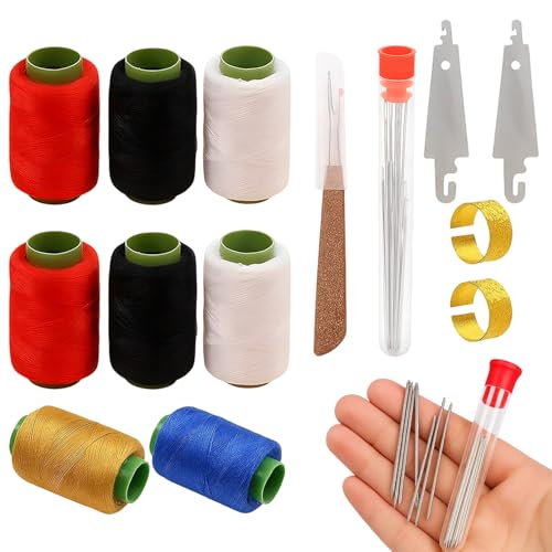 39Pcs Sewing Tool Set, Needle and Thread Kit with Steel Sewing Needles, Hand Sewing Kit for Emergency Fabric Repairs, Embroidery Projects, Leather Stitching, 36 Tools + 3 Color Threads