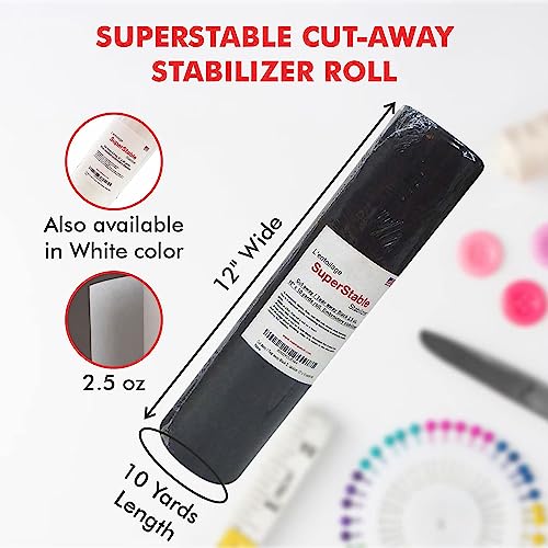 Superpunch Cutaway Embroidery Stabilizer, 2.5 oz, Black, 7.5 x 8 in - color: Black, size: 7.5 inch x 8 inch, 500 Precut Sheets