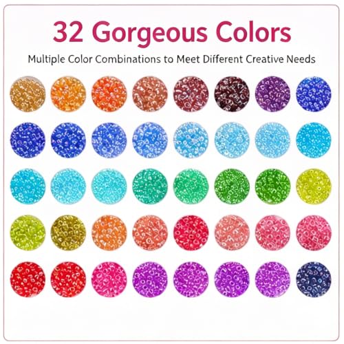GLRXMX 2100Pcs Glass Beads 2mm Round Seed Beads for Jewelry Making - color: AquaGreen