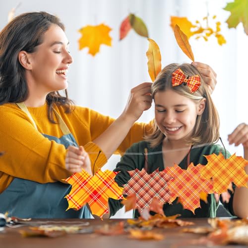 Hosuly 40 Pcs Fall Fabric Orange Yellow Plaid Jelly Quilting Strips Roll - color: Orange Plaid