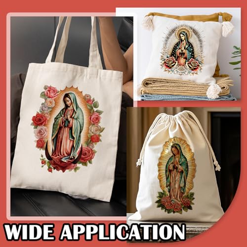 Dazoratix Guadalupe Iron on Transfers - 24 Sheets Our Lady of Guadalupe DTF Transfers Ready to Press Virgen de Mary Heat Patches Religious Stickers Vinyl Decals T Shirts Clothing Pillow Bag DIY Crafts - style: Our Lady of Guadalupe