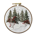 Christmas Embroidery Kit DIY Hand Embroidery Starter Cross Stitch Kits, Christmas Ornaments Embroidery with Stamped Pattern,Cotton,Threads,Needles,Instructions for Adults Beginners (Winter) - color: Winter