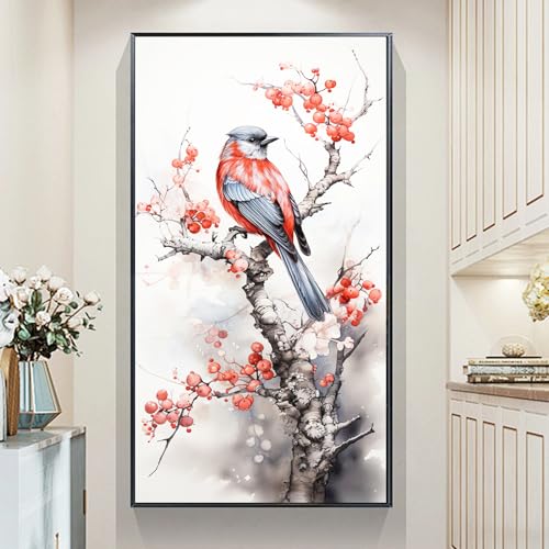 JATOK Diamond Painting Kit for Adults, Bird, 27.5 x 15.7 in - color: Quartz Gray