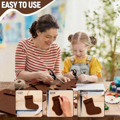 10 Sheets Felt Fabric for Crafts, 8x20 Inch 1.4mm Thick (Brown) - color: Brown