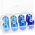 New brothread 8 Spools Embroidery Machine Thread with Box -Different Blue - color: Differ Blue