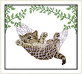 Cross Stitch Kits, A Cat on a Basket Animals Awesocrafts Easy Patterns Cross Stitching Embroidery Kit Supplies Christmas Gifts, Stamped or Counted (Cat, Counted) - size: Counted