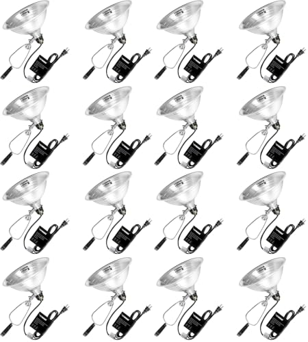 VIVOSUN 16 Pack Clamp Lamp Light with Detachable 8.5 Inch Aluminum Reflector - size: 8.5 Inch-16 Pack