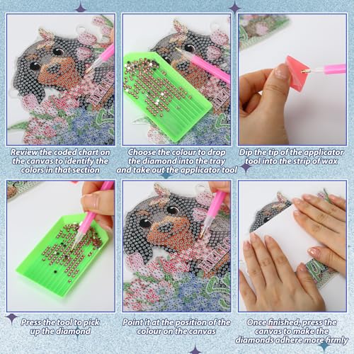 Cinnvoice Seasonal Diamond Art Hanging Kit,12 Pcs,Dachshund - style: Dachshund