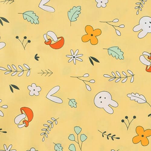 7 Pcs Yellow Printed Cotton Fabric, Precut Quilting Fabric 15.7x19.7 Inch - color: Yellow Daisy