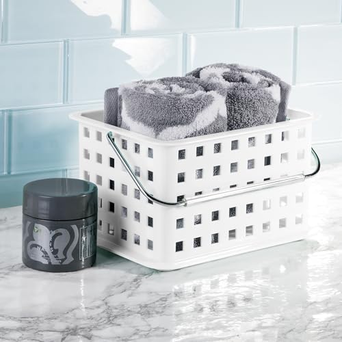 iDesign Portable Shower Caddy Basket with Handle, White - color: White, style: Pack of 1