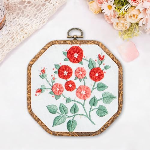 Faylapa 6Pcs 5.5 inch Octagonal Embroidery Hoop Set - size: 6pcs 5.5 inch Octagonal