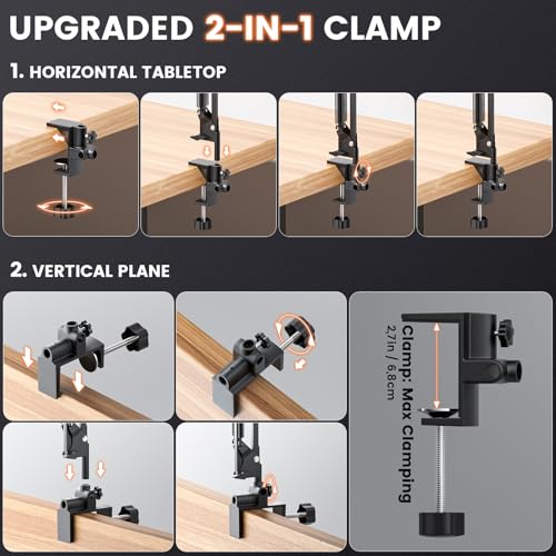10X Rectangle Magnifying Lamp, Large Magnifying Light with 5 Color Modes - color: Black