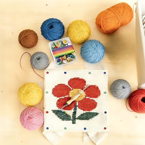 6 Sets Splicing Wooden Canvas Stretcher Bars – 3 Sizes (8/12/16 Inch, 4pcs per Size), 12pcs Total Needlepoint Embroidery & Needlework Frame Kit with 100 Tacks for Crafts, DIY Painting & Art