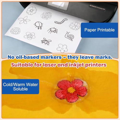 FURWEY Water Soluble Stabilizer for Embroidery,36PCS 8.5x11,Self Adhesive - size: 36P
