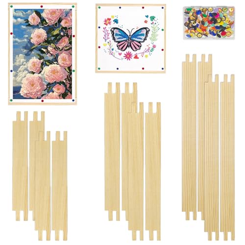 6 Sets 12PCS Wooden Stretcher Bars for Needlework, 3 Size(6 8 10 Inch) - color: natural-6set