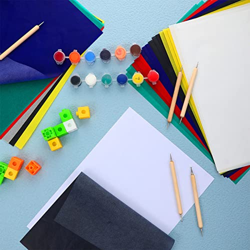 Outus 100 Sheet Carbon Transfer Paper A4 Size with Stylus Tools, Multicolor - color: Black, Blue, White, Green, Red, Yellow