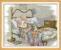 Funcrostitch Counted Cross Stitch Kits for Beginners,14ct Unprinted Pattern Embroidery Kit Dmc Cotton Threads Needleworks for Adults-The Old Married Couple 17.3"×14.2" - color: 08.14CT Counted Kit, The old married couple 17.3"×14.2"