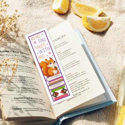 ORIGACH 6 Set Animals & Books Cross Stitch Bookmark Kit for Beginner - style: Animals and Books