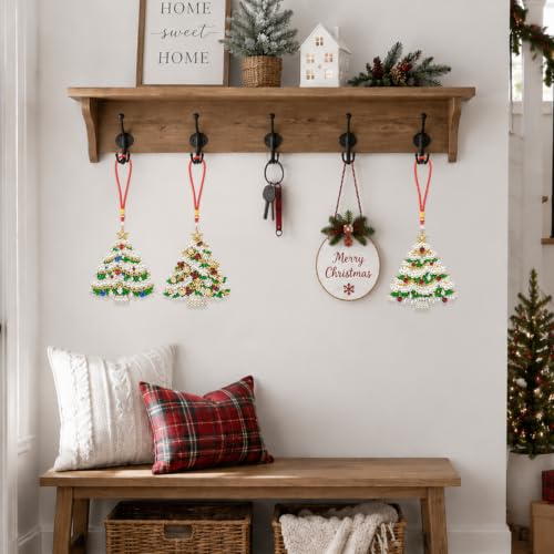 Aeepics Hanging Diamond Art Kit for Adult Mandala, DIY Diamonds Painting Pendant Ornament Kit, Acrylic Diamond Art Painting Board Kit (Christmas Tree) - color: Christmas Tree