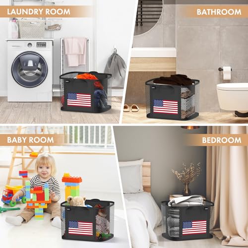 NPET 27L Laundry Basket Collapsible - color: USA Flag, size: 27L