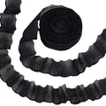 FINGERINSPIRE 15 Yards Cotton Lace Trim 1-5/8 inch Black Cotton Eyelet Lace Ribbon Floral Embroidery Ruffle Lace Trim Wavy Edge Floral Cotton Lace Ribbon for Sewing Dresses Clothes Bag Pets Clothes - color: Black