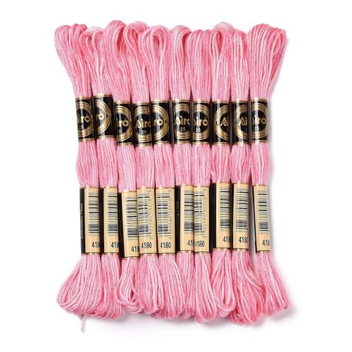 FASHEWELRY 10 Skeins Embroidery Floss Friendship Bracelet String Threads 6-Ply 0.5mm Hot Pink Cross Stitch Embroidery Thread for Sewing Bracelet Making Stitching Crafts - color: Hot Pink, size: 0.5mm