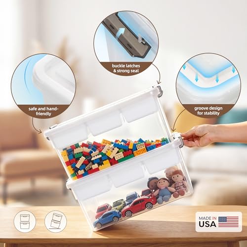 Citylife 17QT Clear Craft Organizers and Storage Box with Removable Tray - size: 17 Qt- 1 Pack